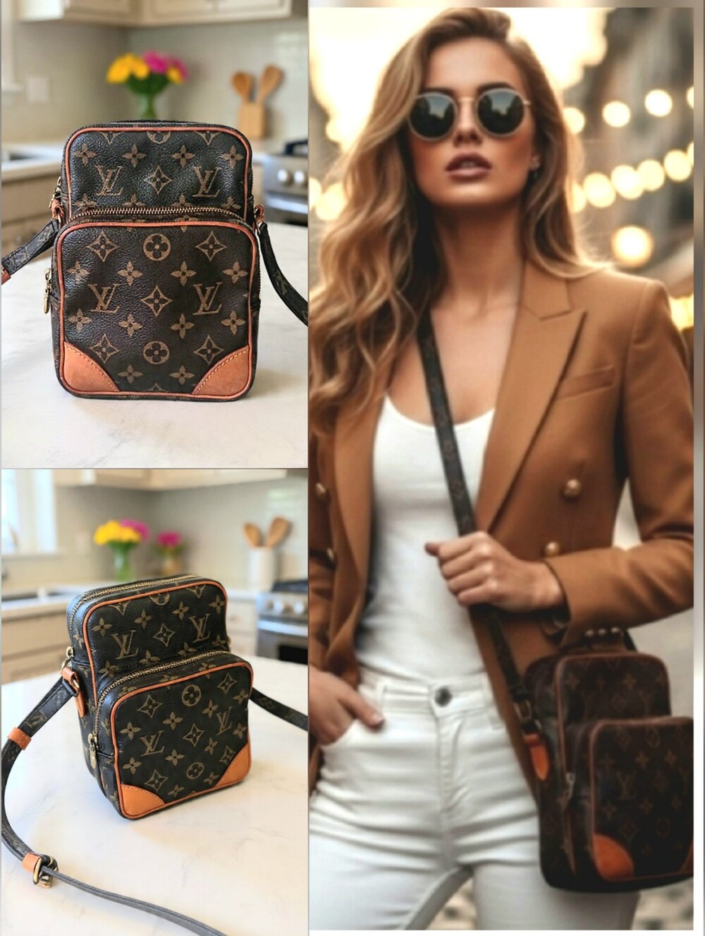 Louis Vuitton Vintage Amazon Messenger Crossbody Bag ✨ COA